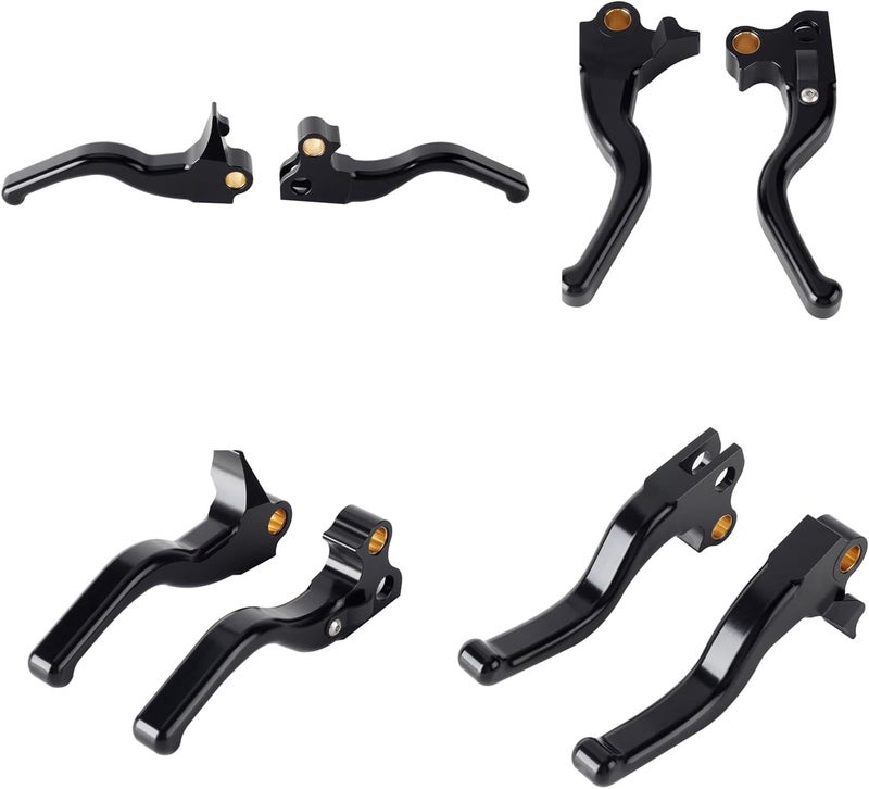 FVMOTO 3 Finger 5.9" CNC Shorty Hand Control Lever Kit Brake Clutch Levers Fit for Harley Sportster 1996-2003, Dyna 1996-2017, Softail 1996-2014, Touring 1996-2007(Black) - Image 3